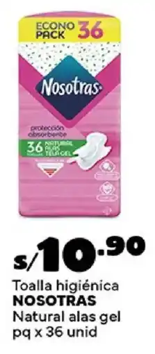 Plaza Vea Nosotras toalla higiénica natural alas gel pq oferta