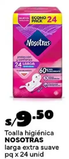 Plaza Vea Nosotras toalla higiénica larga extra suave pq oferta