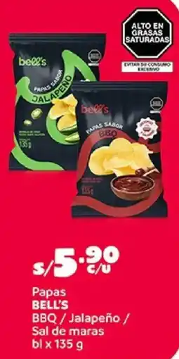 Plaza Vea Bell's papas bbq / jalapeño / sal de maras bl oferta