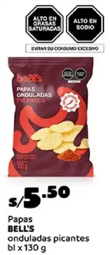 Plaza Vea Bell's papas onduladas picantes bl oferta