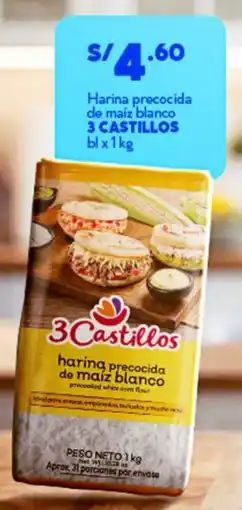 Mass 3 castillos harina precocida de maíz blanco oferta