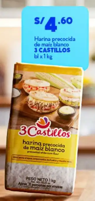 3 castillos harina precocida de maíz blanco