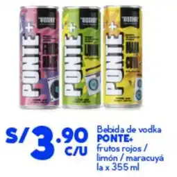 Mass Ponte+ bebida de vodka frutos rojos/ limón/maracuyá la oferta