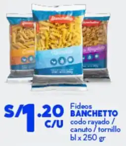 Mass Banchetto fideos codo rayado/ canuto/tornillo bl oferta