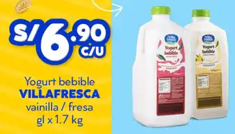 Villafresca yogurt bebible vainilla/ fresa gl