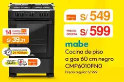 Metro Mabe cocina de piso a gas 6 oferta