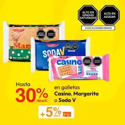 Metro En galletas casino, margarita o soda v oferta