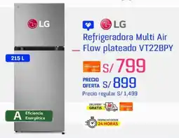Metro Lg refrigeradora multi air flow plateado VT22BPY oferta