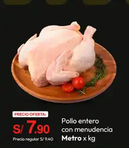 Metro Metro pollo entero con menudencia oferta