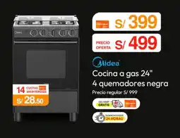Metro Midea cocina a gas 24" oferta