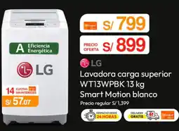 Metro LG lavadora carga superior WT13WPBK oferta