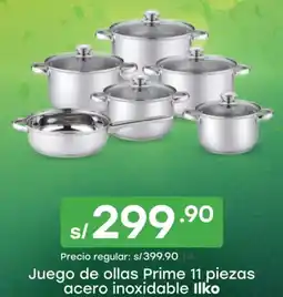 Tottus Llko juego de ollas prime acero inoxidable oferta