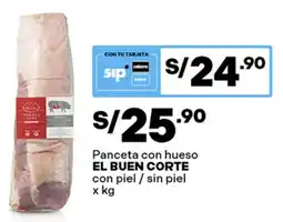 Plaza Vea El Buen Corte panceta con hueso oferta