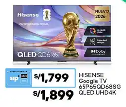 Plaza Vea Hisense Google TV 65" oferta