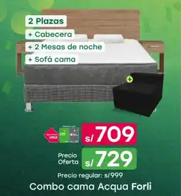 Tottus Forli Acqua cama + cabecera + 2 mesas de noche + sofá cama oferta