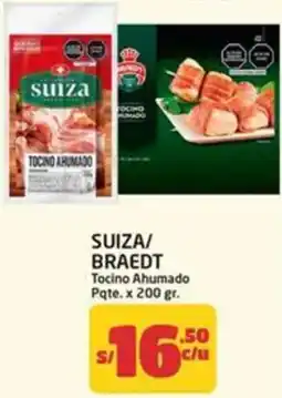 MaxiAhorro Suiza/Braedt tocino ahumado oferta