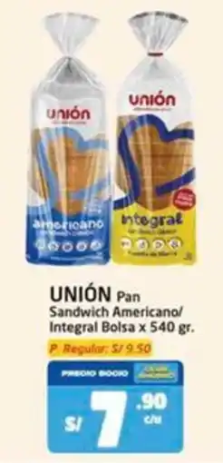 MaxiAhorro Unión pan sandwich americano/integral oferta