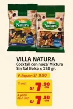 MaxiAhorro Villa Natura cocktail con nuez/mixtura sin sal oferta