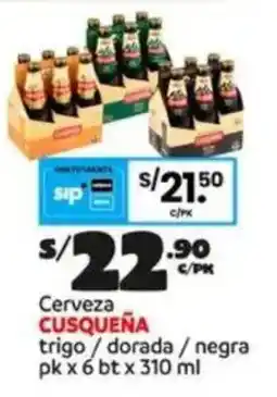 Plaza Vea Cusqueña cerveza trigo/dorada/negra oferta