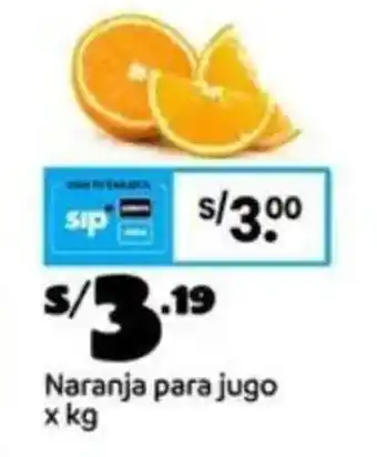 Plaza Vea Naranja para jugo oferta