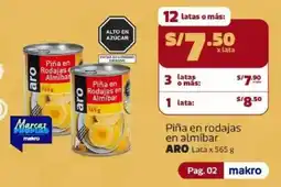 Makro Aro piña en rodajas lata oferta