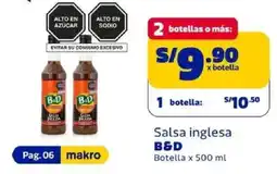 Makro B&D salsa inglesa botella oferta