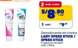 Makro Lady speed stick / speed stick desodorante en crema fragancias variadas oferta