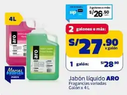 Makro Aro jabón líquido fragancias variadas galón oferta