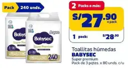 Makro Babysec toallitas húmedas Super premium oferta