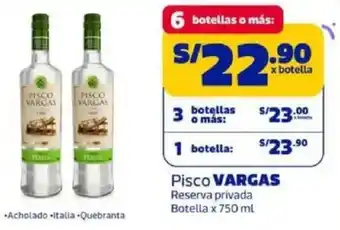 Vargas pisco reserva privada botella
