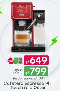 Tottus Oster cafetera espresso PI II touch roja oferta