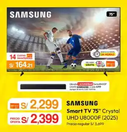 Metro Samsung smart tv 75" crystal oferta
