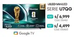 Hiraoka Hisense serie u7qg 100" oferta