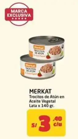 MaxiAhorro Merkat trocitos de atún en aceite vegetal lata oferta