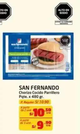 MaxiAhorro San fernando chorizo cocido parrillero pqte. oferta