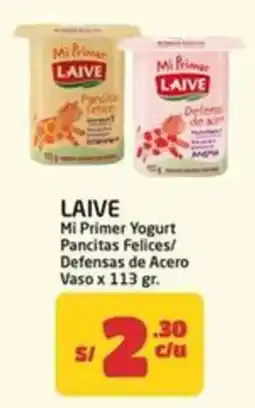 MaxiAhorro Laive mi primer yogurt pancitas felices/ defensas de acero vaso oferta
