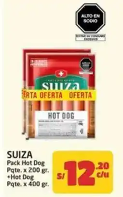 MaxiAhorro Suiza pack hot dog pqte. oferta