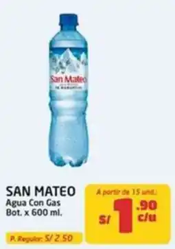 MaxiAhorro San mateo agua con gas bot. oferta