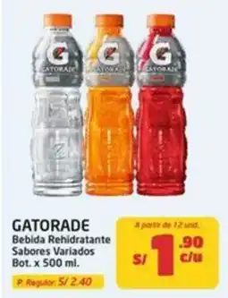 MaxiAhorro Gatorade bebida rehidratante sabores variados bot. oferta