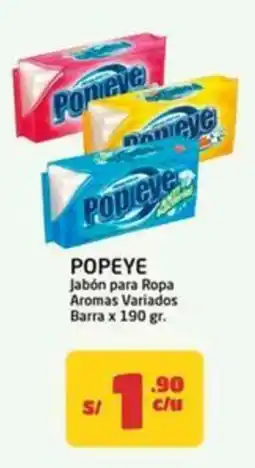 MaxiAhorro Popeye jabón para ropa aromas variados barra oferta
