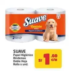 MaxiAhorro Suave papel higiénico rindemax doble hoja rollo oferta