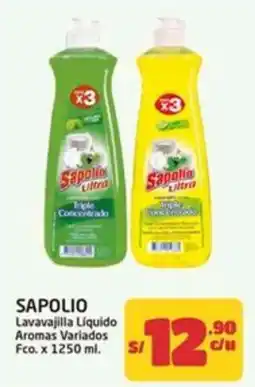 MaxiAhorro Sapolio lavavajilla líquido aromas variados fco. oferta
