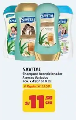 MaxiAhorro Savital shampoo/ acondicionador aromas variados fco. oferta