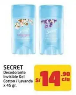 MaxiAhorro Secret desodorante invisible gel cotton/lavanda oferta