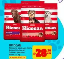 MaxiAhorro Ricocan alimento seco para perro adulto/ cachorros sabores variados bolsa oferta