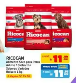 MaxiAhorro Ricocan alimento seco para perro adulto / cachorros sabores variados bolsa oferta