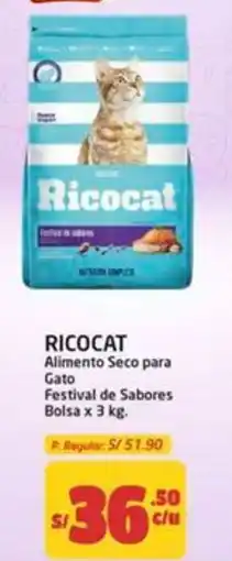 MaxiAhorro Ricocat alimento seco para gato festival de sabores bolsa oferta