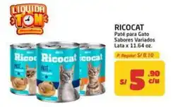 MaxiAhorro Ricocat paté para gato sabores variados lata oferta