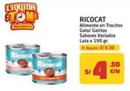 MaxiAhorro Ricocat alimento en trocitos gato/gatitos sabores variados lata oferta