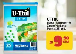 MaxiAhorro Uthil bolsa transparente zipper mediana pqte. oferta